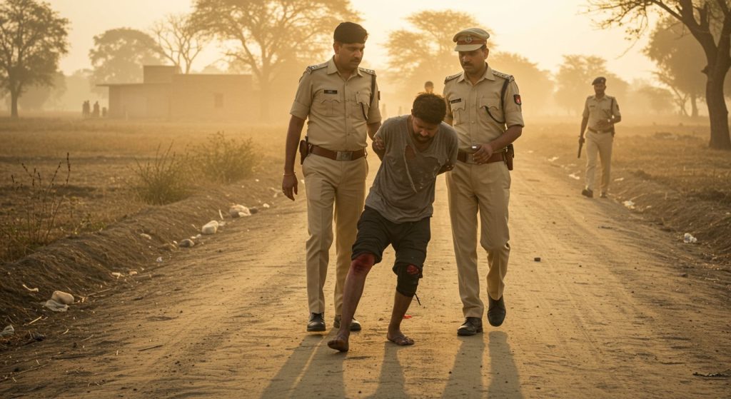 Major Police Action in Ballia: Rs 25,000 Bounty Cow Smuggler Munna Yadav Arrested After Encounter, Shot in Leg