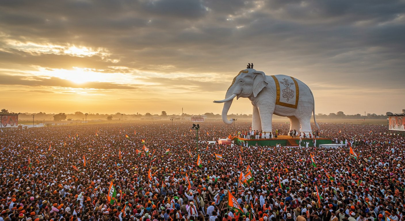 बसपा का आज यूपी में महाशक्ति प्रदर्शन: क्या ‘हाथी’ 10 लाख समर्थकों के दम पर फिर गरजेगा?