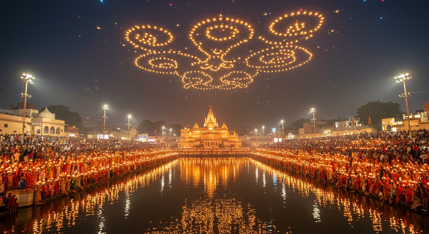 अयोध्या के दीपोत्सव में इस बार नया क्या? 1100 ड्रोन से आसमान में जादू और 2100 लोग करेंगे महाआरती, 18 को होगी तैयारियों की पड़ताल!