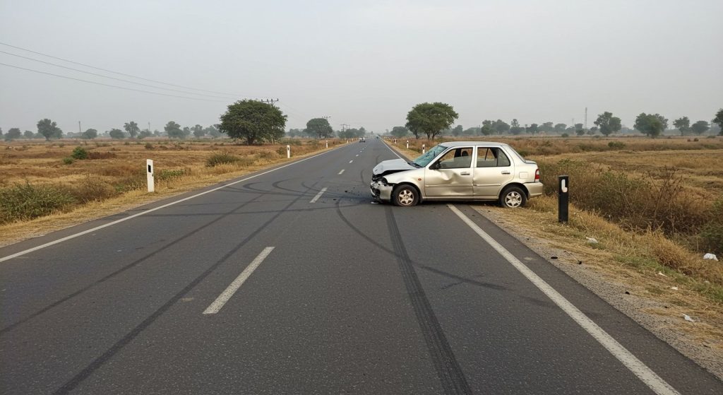 Horrific Road Accident in UP: Punctured Car, High Speed, and Driver's Drowsiness Led to Deaths; Tyre Marks Unravel Mystery