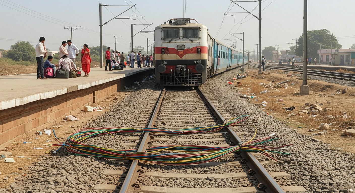 मेरठ से दिल्ली तक ट्रेनों में हाहाकार: चोरों ने काटा सिग्नल केबल, छह घंटे तक अटकी रहीं रेल सेवाएं