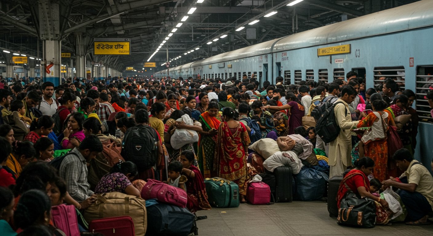दीपावली और छठ पर घर जाने की उम्मीदें टूटीं! दिल्ली से चलने वाली ट्रेनों में तिल धरने की जगह नहीं, लाखों यात्री परेशान