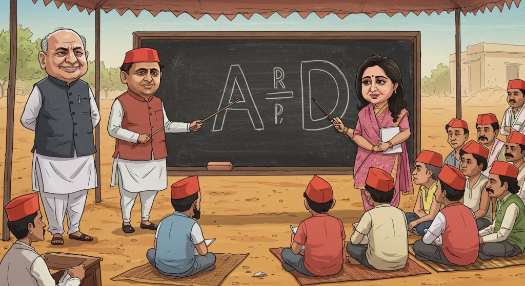 Rajbhar's dig at SP: Said, 'In 'PDA Pathshala', 'A' stands for Akhilesh, 'D' for Dimple!'