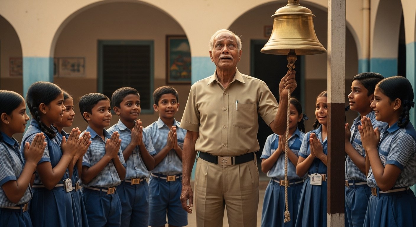 38 साल बजाई स्कूल की घंटी, आखिरी दिन प्यून जब घंटी बजाने पहुंचा, तो बच्चों ने किया ये भावुक काम!
