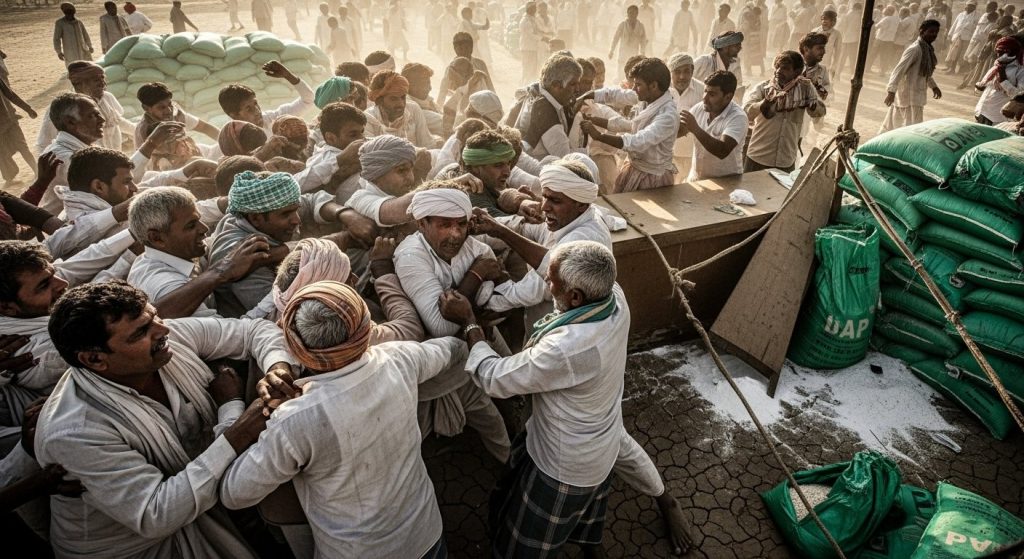 Etah: Chaos over DAP fertilizer; Bloody clash among farmers at distribution center, video viral