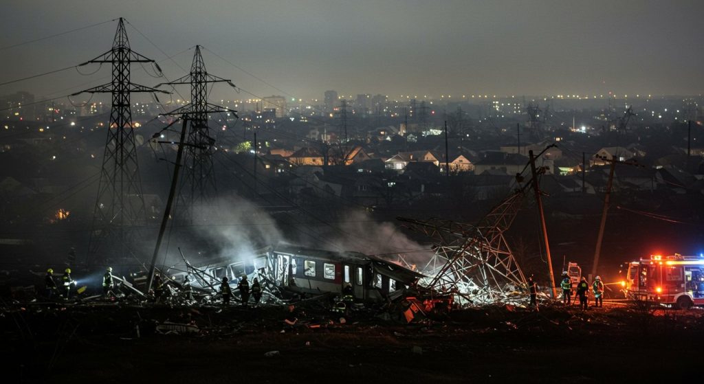 Russia Launches Major Attack on Passenger Train and Power Grid in Ukraine, Over 50,000 Homes Without Power, Dozens Injured