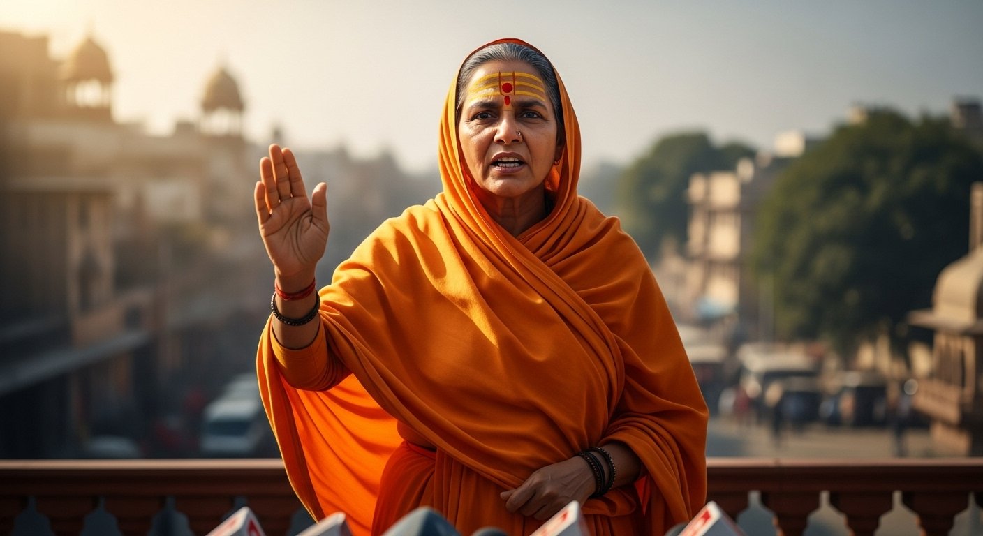 बरेली में साध्वी प्राची का विवादित बयान: ‘पूरे देश में बुर्के पर लगे बैन, सपा हिंदू विरोधी’