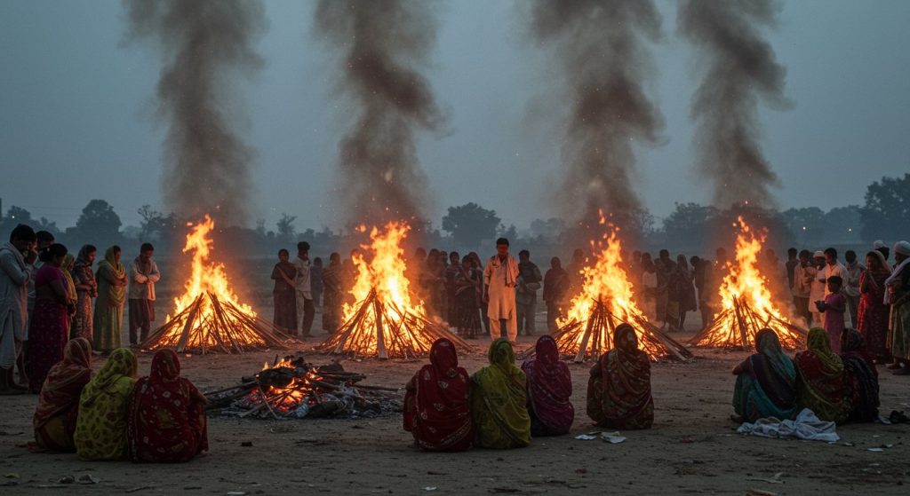 Uttar Pradesh: Untgan Accident Claims 12 Lives Amidst Cries and Mourning; Four Pyres Burned Together, Pictures Are Heartbreaking