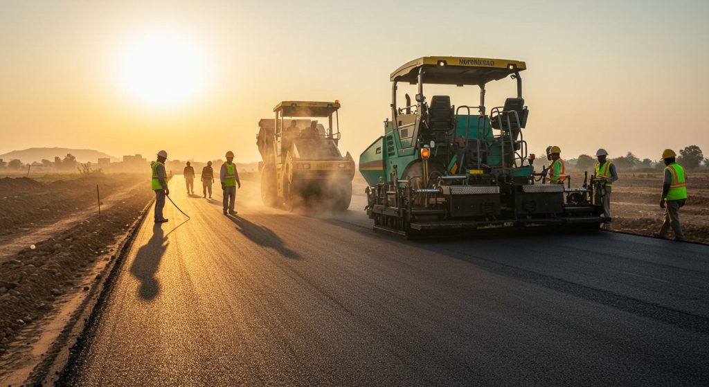 See how heavy machines built a super smooth and grand road in minutes, the video is a sensation!