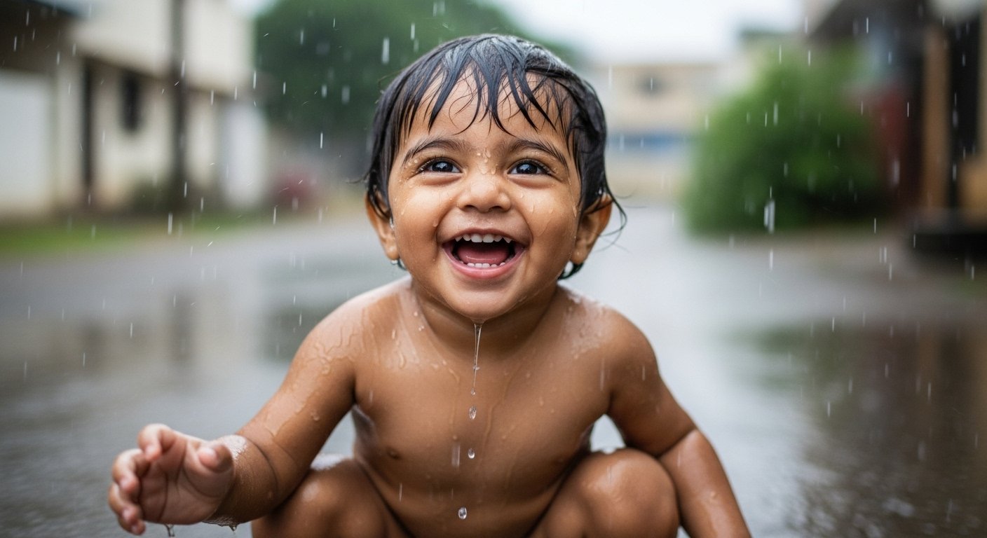 बारिश में नहाते नन्हे बच्चे की मासूमियत ने जीता सबका दिल, सोशल मीडिया पर ‘So Cute!’ की धूम