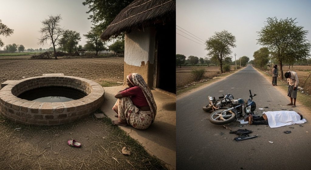 Double Tragedy in Shravasti: Girl Drowns in Well at Uncle's House, One Tragically Dies in Road Accident
