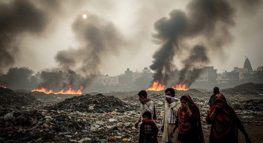 Lethal Smoke in Mathura: Waste Burning in Dumping Yard for a Week Makes Breathing Difficult!