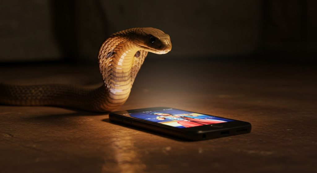 Snake Mesmerized by Pawan Singh's Video! Astonishing Scene of It Staring at Mobile Goes Viral