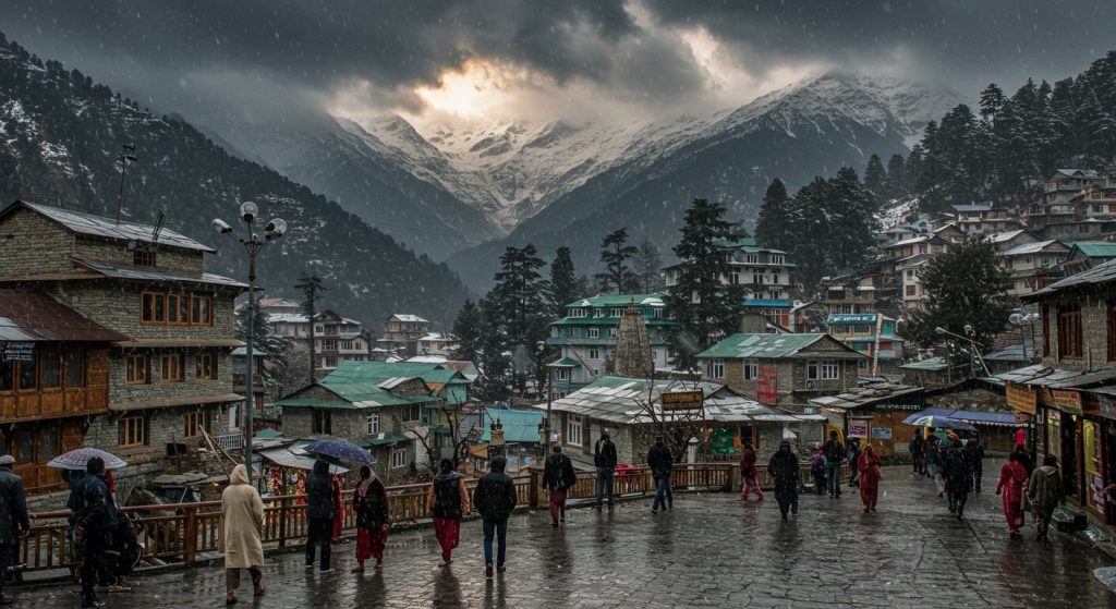 Snowfall on Himachal's high peaks: Manali's temperature drops 8 degrees; Orange alert for heavy rain and storm in 8 districts today