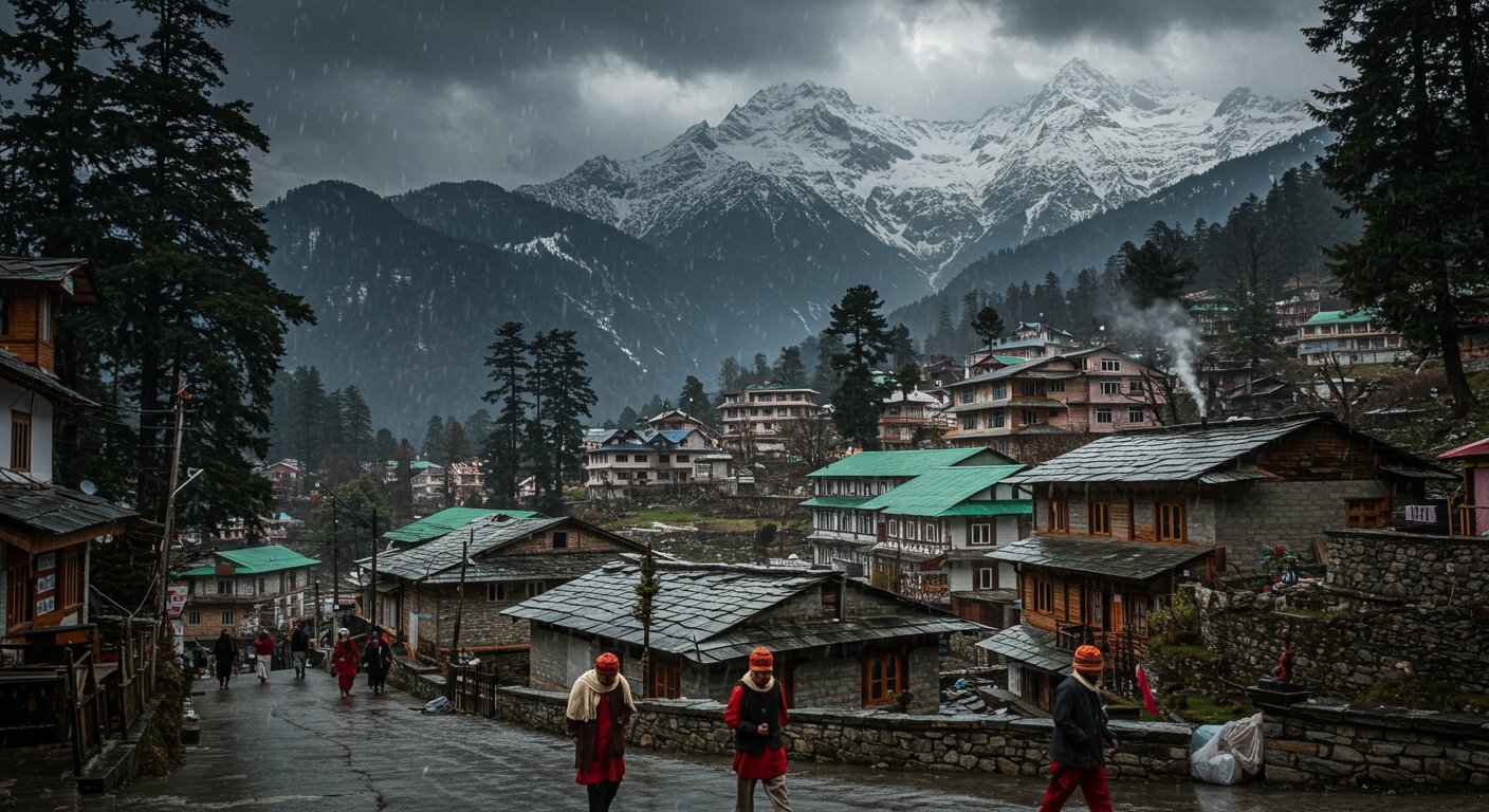 हिमाचल की ऊंची चोटियों पर हो रही बर्फबारी:मनाली का तापमान 8 डिग्री तक लुढ़का, आज 8 जिलों में भारी बारिश-तूफान का ऑरेंज अलर्ट