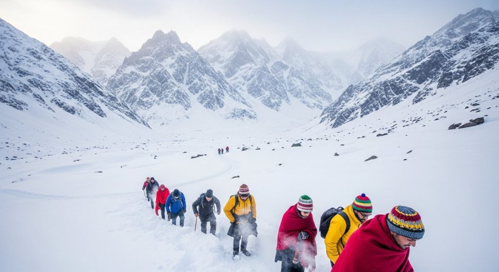 Uttarakhand's first snowfall of the season: Kedarnath-Hemkund Sahib covered in a white blanket, affecting pilgrims' journey.