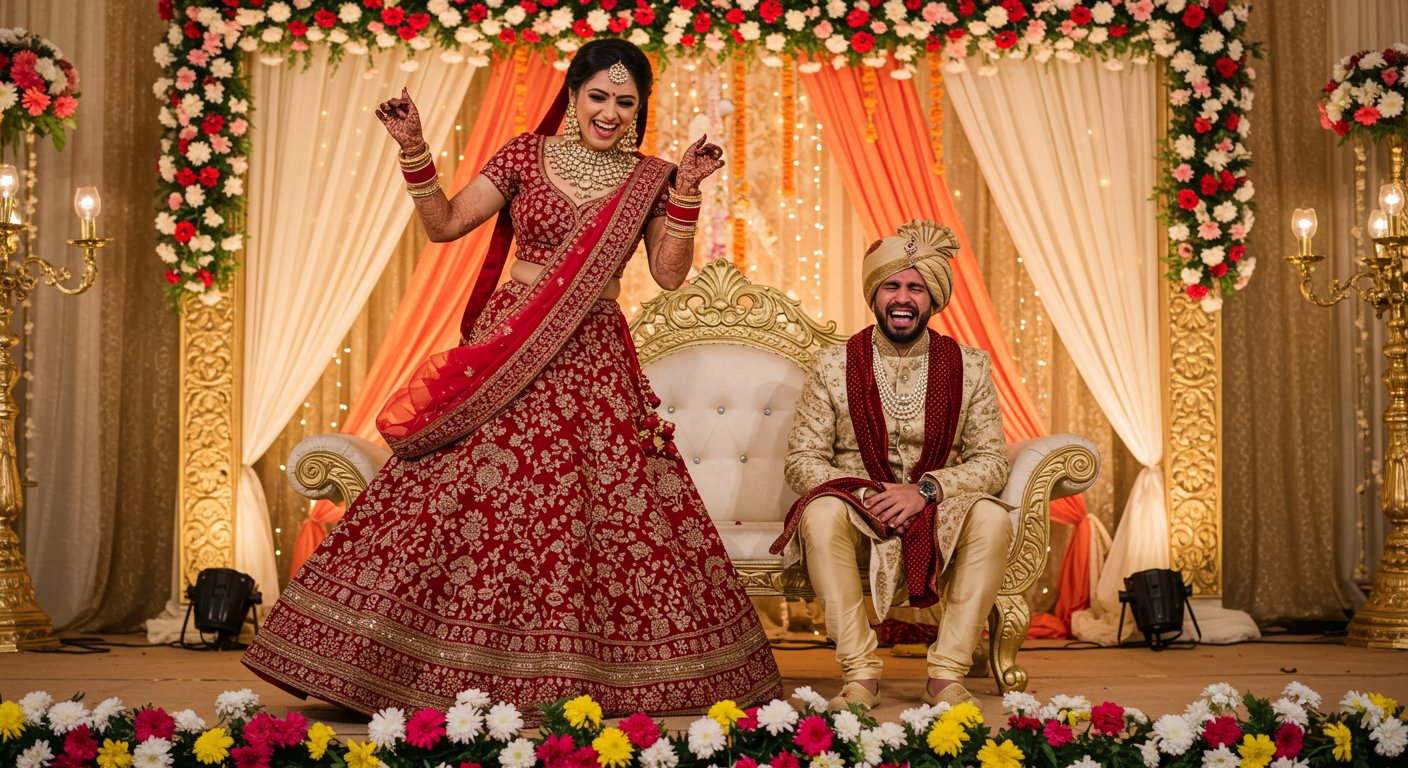 स्टेज पर दुल्हन ने लगाए जबरदस्त ठुमके, हंसते-हंसते लोटपोट हो गया दूल्हा!