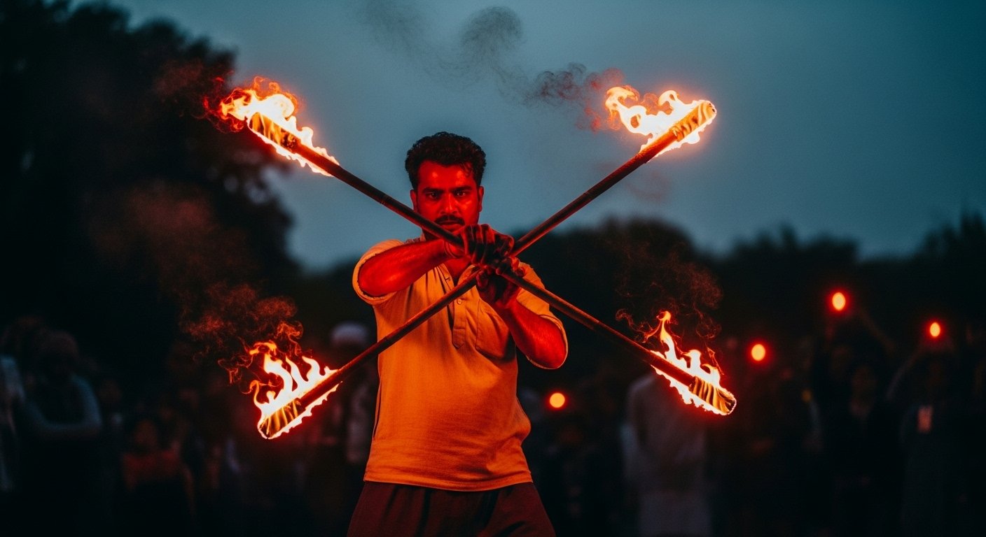 वायरल वीडियो: जलते हुए डंडे से शख्स ने किया ऐसा कारनामा, देखकर आप भी हो जाएंगे हैरान!