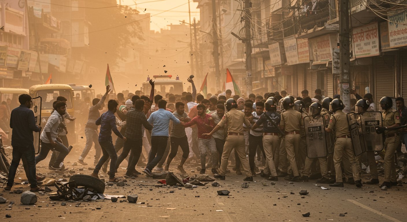 गोरखपुर में बवाल: घायल युवक की मौत से भड़के लोग, पुलिस पर पथराव और घंटों सड़क जाम