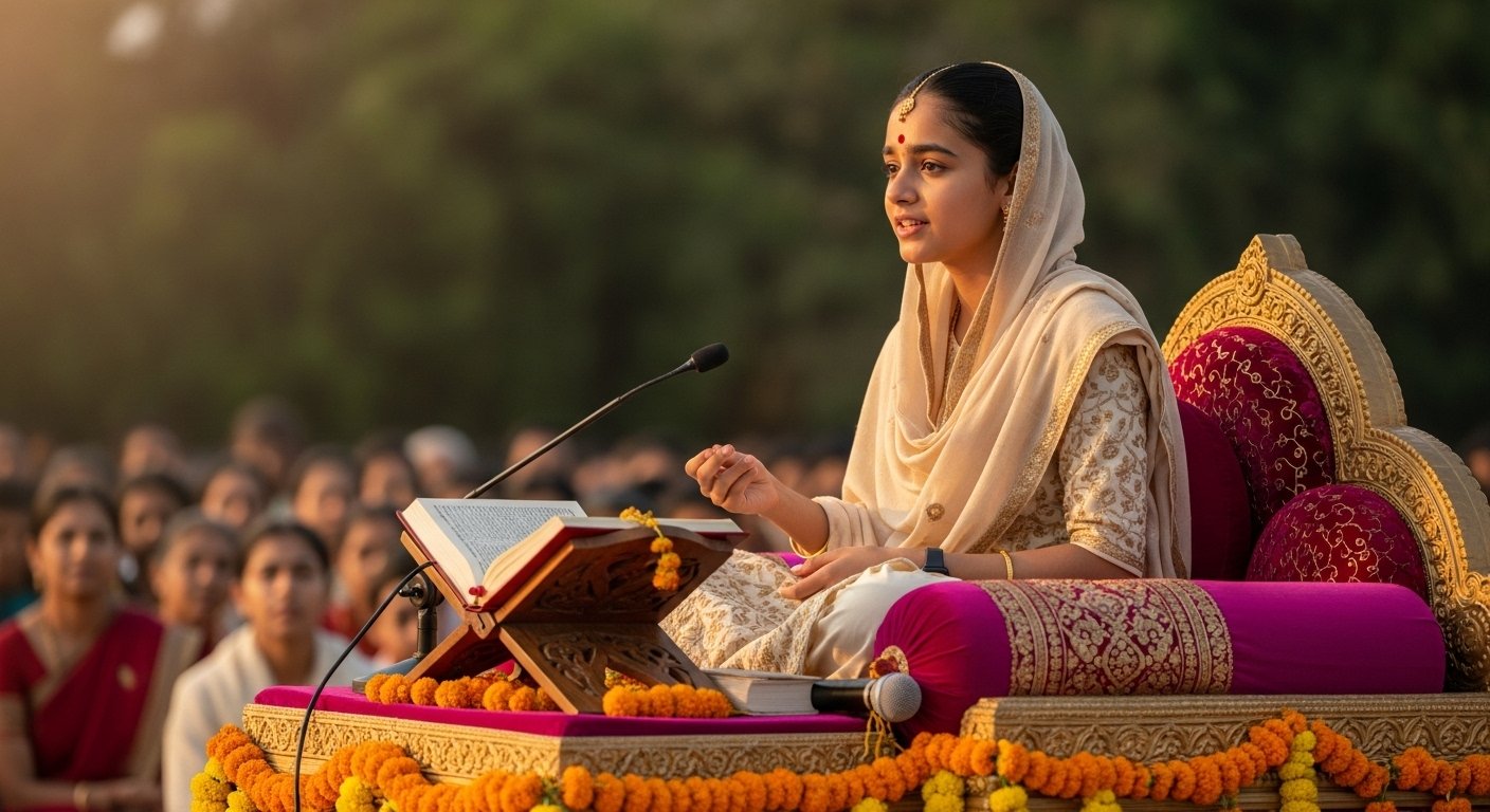 मध्य प्रदेश की पलक किशोरी: 15 साल की उम्र में बनीं कथावाचक, जया किशोरी से प्रेरणा लेकर फैला रही भक्ति का संदेश