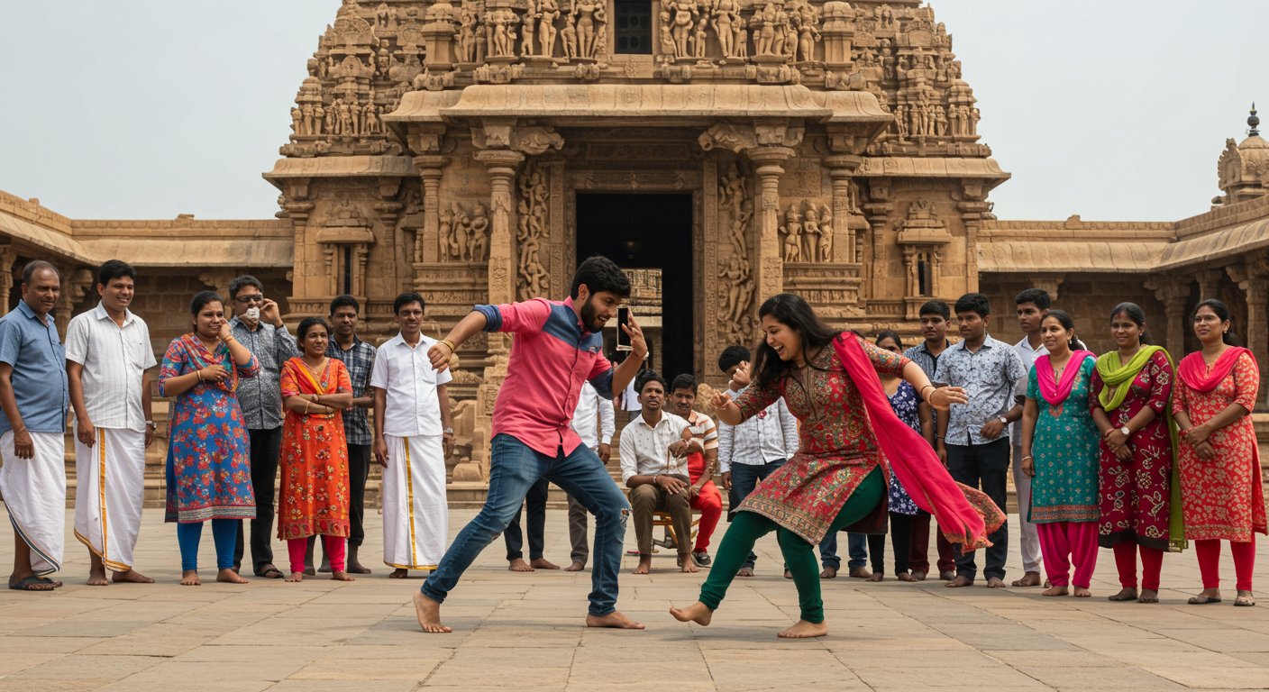 मंदिर के पास देसी जोड़े का ‘अजीब’ डांस वीडियो वायरल, लोग बोले- ‘यह क्या हो रहा है!’