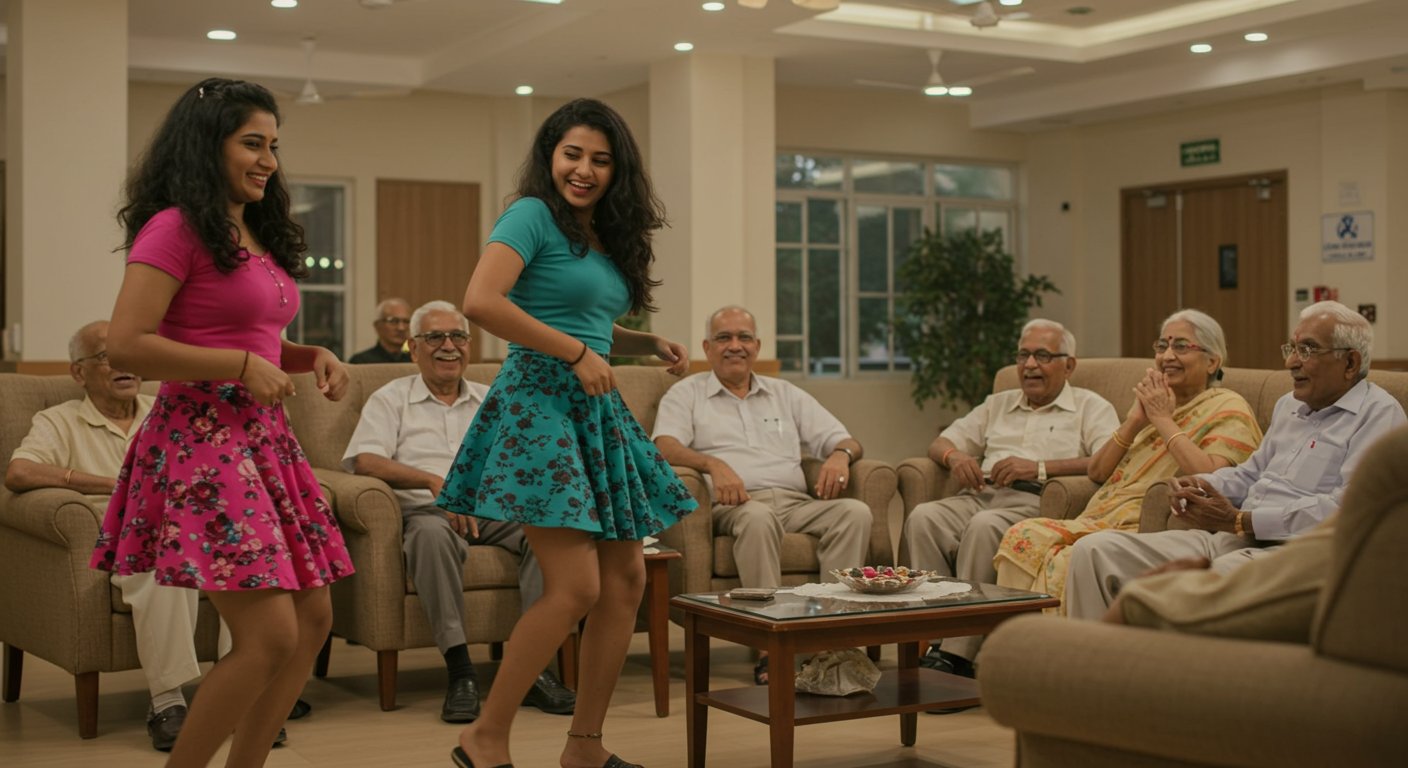 वायरल हुआ ‘मॉडर्न’ नर्सिंग होम: जहां मिनीस्कर्ट में नाचकर बुजुर्गों का मन बहलाती हैं युवतियां