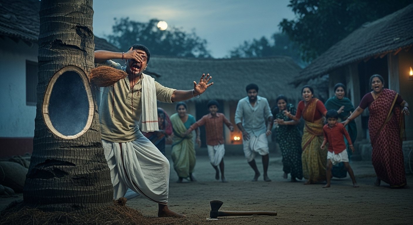 नारियल के तने से आईं अजीब आवाजें, खोलने पर फटा शख्स का आंख; गांव में फैली दहशत