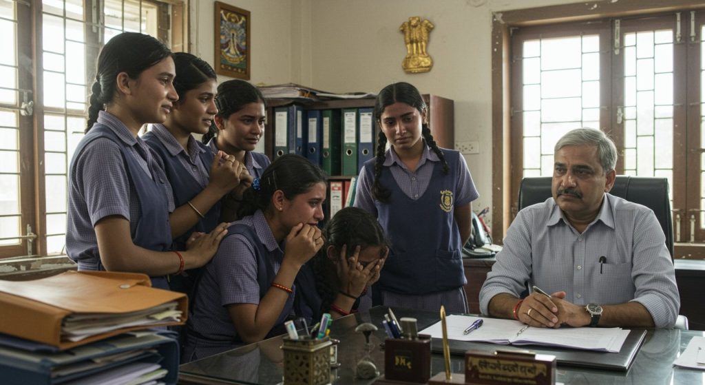 UP: Residential School Girls Weep Before DM, Allege Outsiders Enter At Night; Know The Full Story