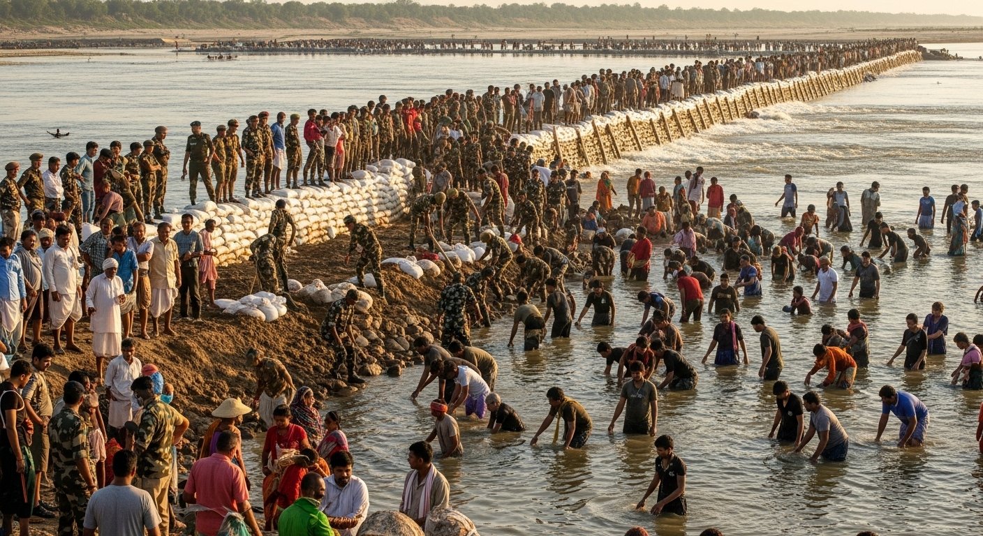नदी में 13 डूबे: तलाश में जुटे सैकड़ों ग्रामीण और जवान, बहाव रोककर बनाया बांध; पानी कम होते ही मिलेगी सफलता