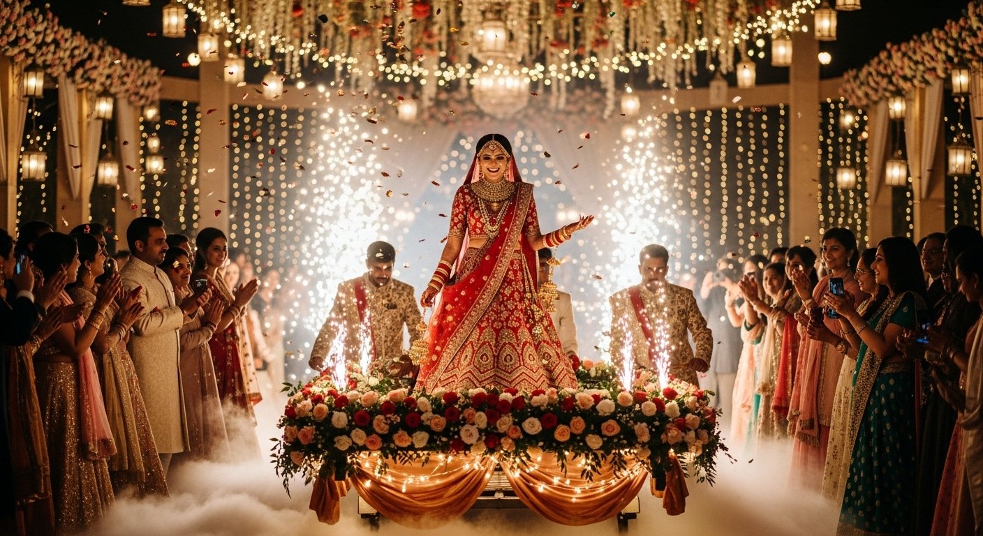 दुल्हन की धमाकेदार एंट्री का वीडियो वायरल: लोग बोले, “काश हमारी शादी में भी ऐसा होता!”