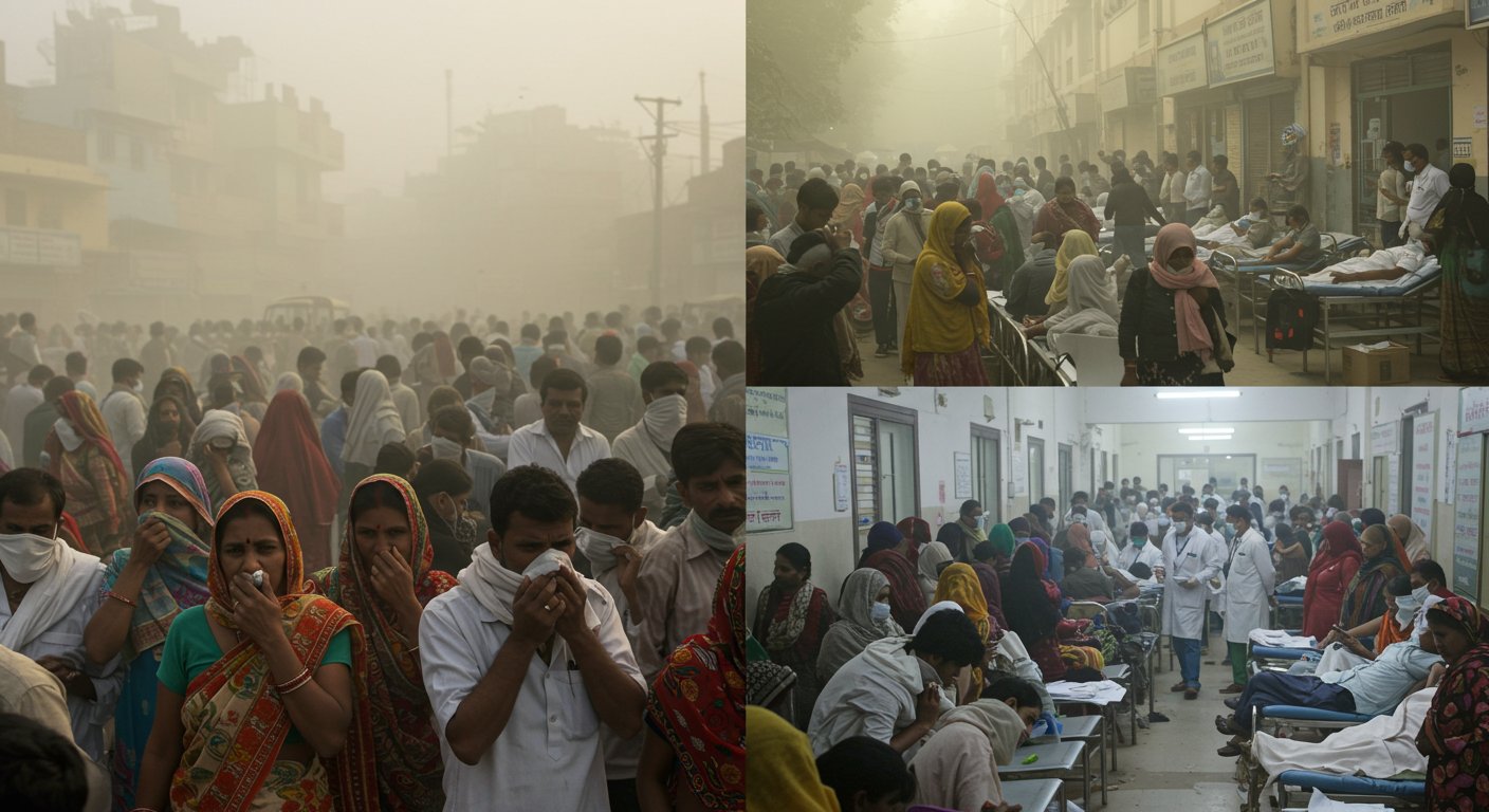 मुरादाबाद: सरकारी आंकड़ों में प्रदूषण कम, पर सांसों का दम घोंट रही जहरीली हवा; दिवाली बाद अस्पतालों में मरीजों की भीड़