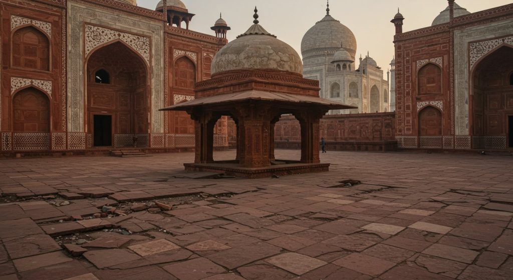 Taj Mahal Stained: Broken Floor, Cracked Dome... Guest House in Dilapidated State!