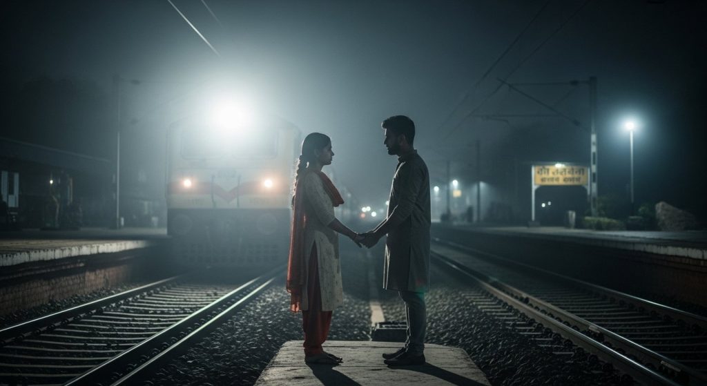 UP: Lovers Jump Hand-in-Hand Before Train After Hours-Long Talk