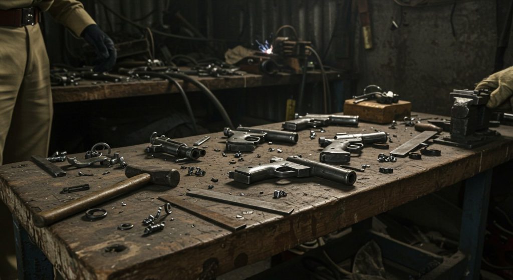 Major exposé ahead of Panchayat polls: Illegal factory selling country-made pistols for ₹10,000 busted in UP, two arrested.