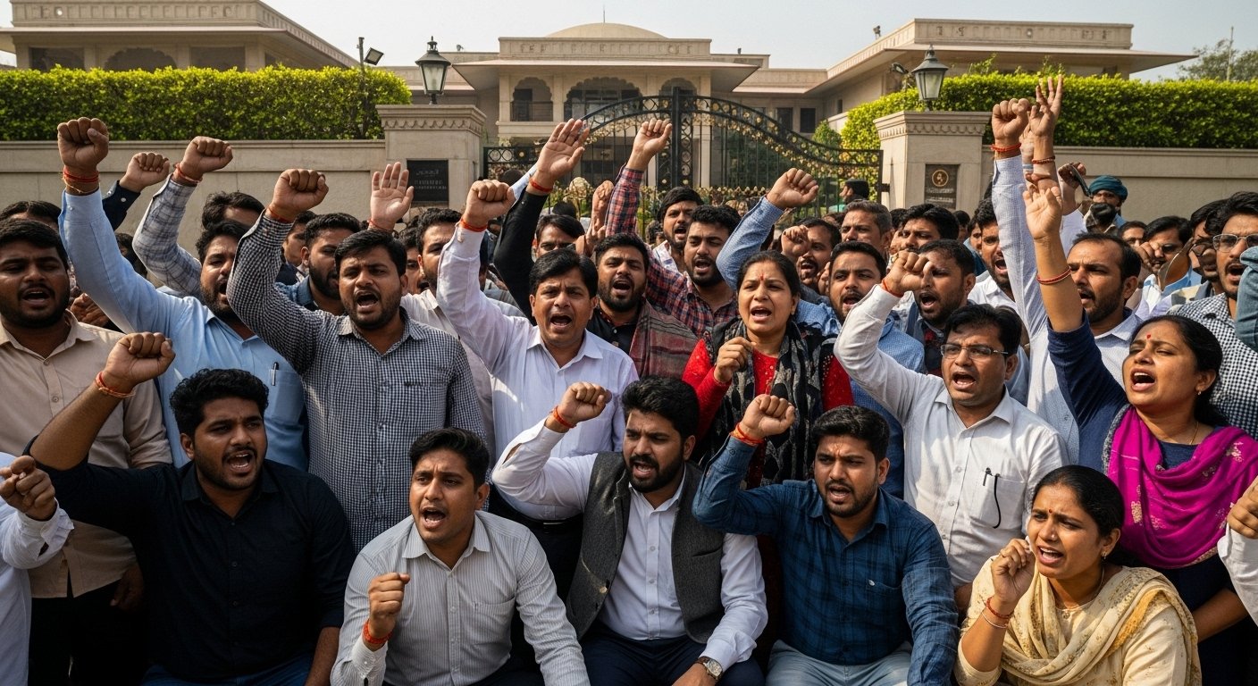 69000 शिक्षक भर्ती: मायावती के आवास के बाहर आरक्षित वर्ग के अभ्यर्थियों का जोरदार प्रदर्शन, न्याय की मांग पर अड़े