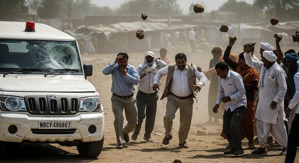 Deadly Attack on Land Eviction Team in UP: SDM's Vehicle Vandalized, Officers Chased Away