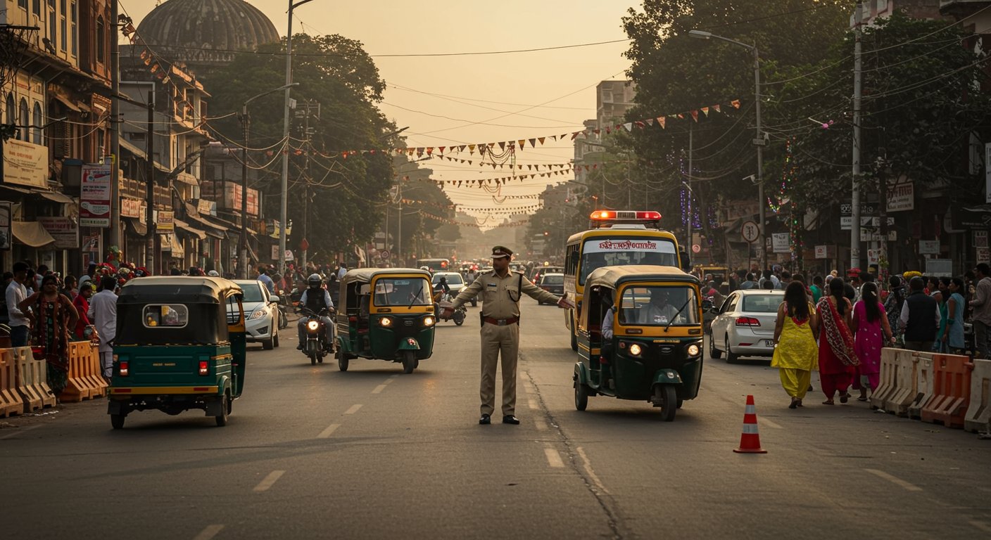लखनऊ में त्योहार पर पांच दिन का ट्रैफिक प्लान: इन रास्तों पर रहेगा भारी डायवर्जन!