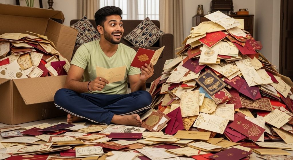 Friend's Wedding Card Arrives in a Box; Man Says, "Will Need a Truck for Distribution!"