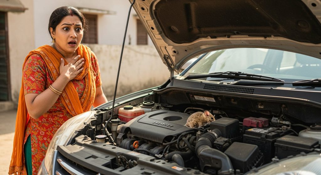 A strange sound came from the car, the woman thought it was a rat, but when the real reason was revealed, everyone was stunned!