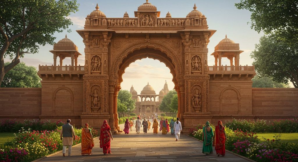 BHU Art Teacher Creates 'Tilak Dwar' in Ayodhya: Installed on Hanuman Cave Route, Becoming a Center of Attraction