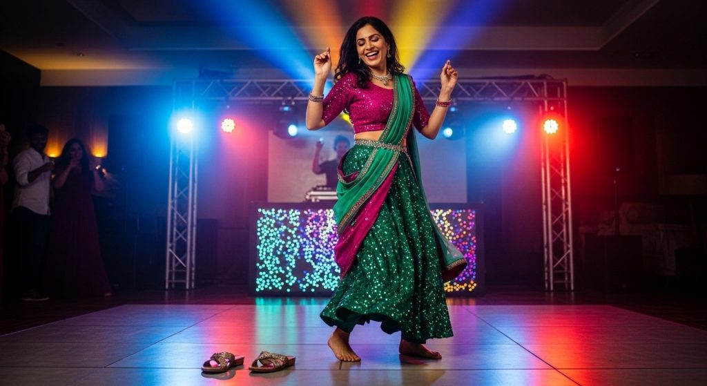 First took off her sandals, then Bhabhi Ji set the dance floor ablaze to 'Kala Chashma' - Video Viral!