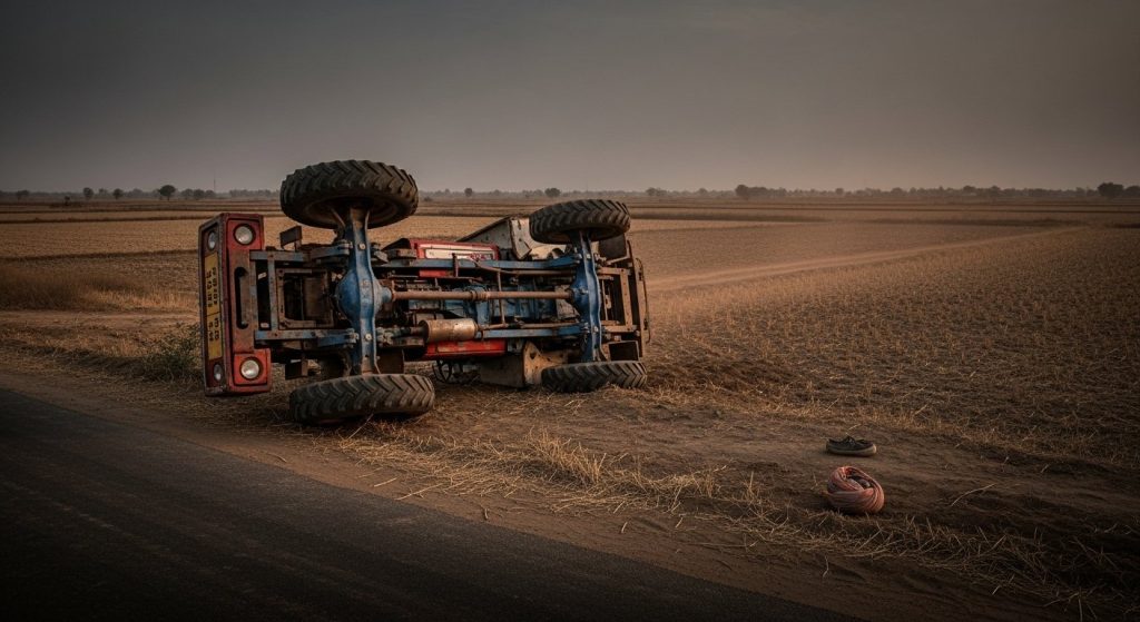 Bareilly: Horrifying Accident Kills Father, Son After Tractor Overturns in Deserted Area, Trapped for Hours