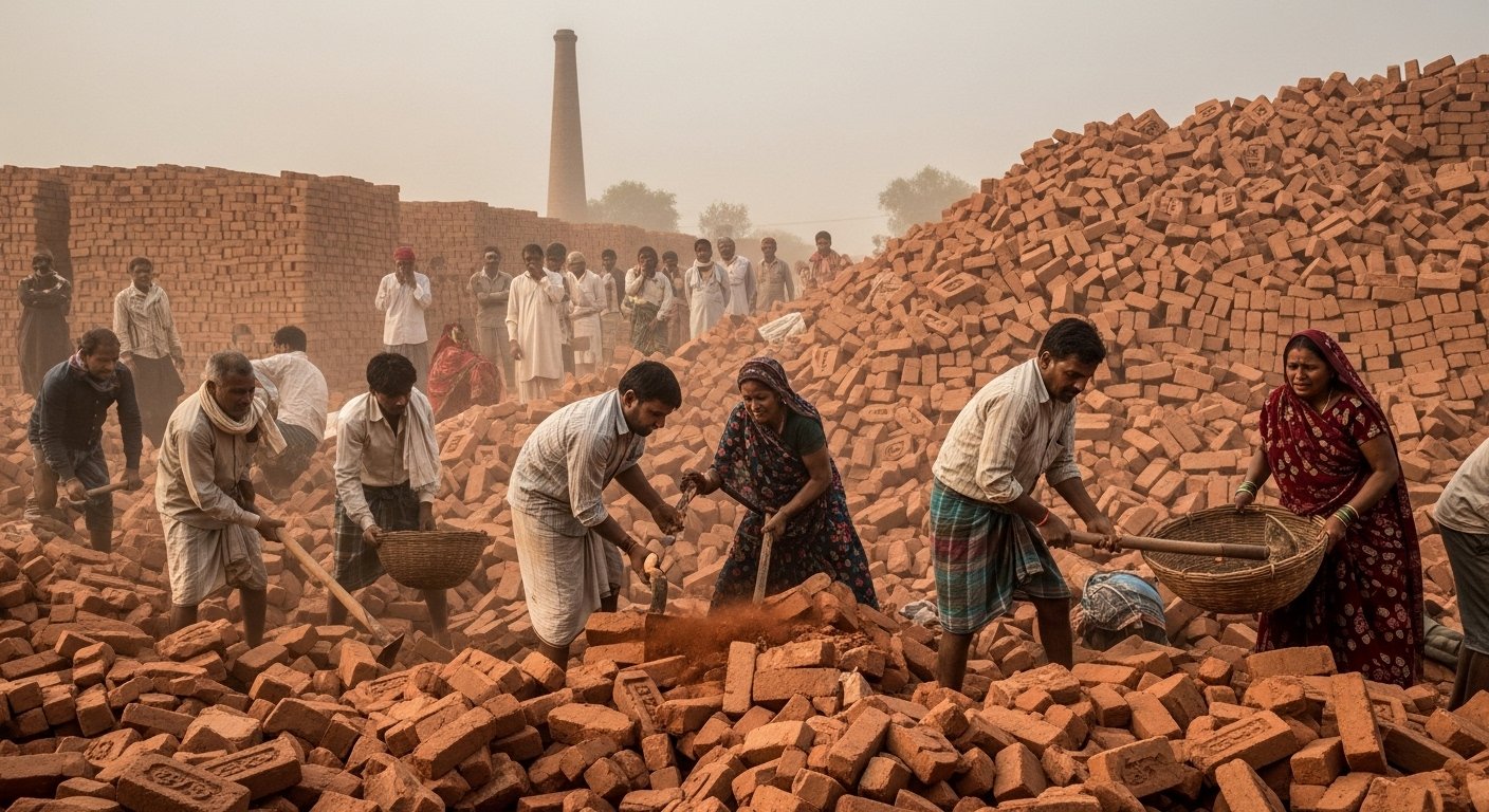 बागपत में दर्दनाक हादसा: भट्ठे पर गिरी ईंटों की ढांग, मुनीम और मजदूर की मौत, कई घायल