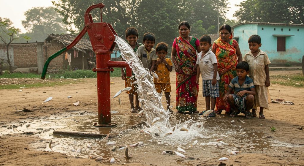 Bizarre Sight in Ghazipur: Fish Emerge from Handpump, Tubewell Becomes 'Fish Tank'