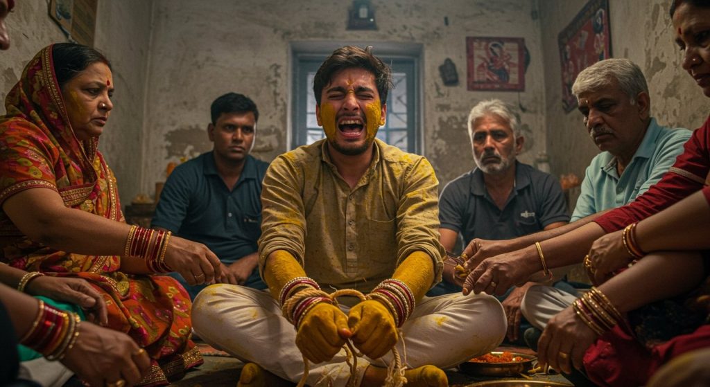 UP: Turmeric applied on hands and feet, bangles tied, young man tied up and forcibly married; no priest present!