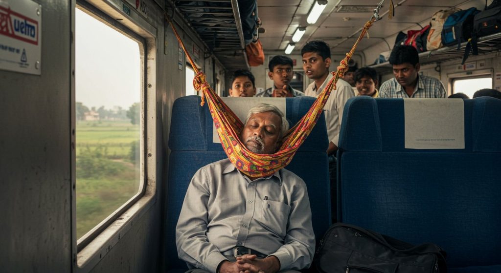 Uncle's Amazing Jugaad for Sleeping on the Train: Watch the Video and You'll Also Say 'Wow!'