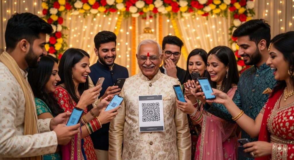 QR Code Uncle Goes Viral at Wedding, Phone Shagun Wins Hearts