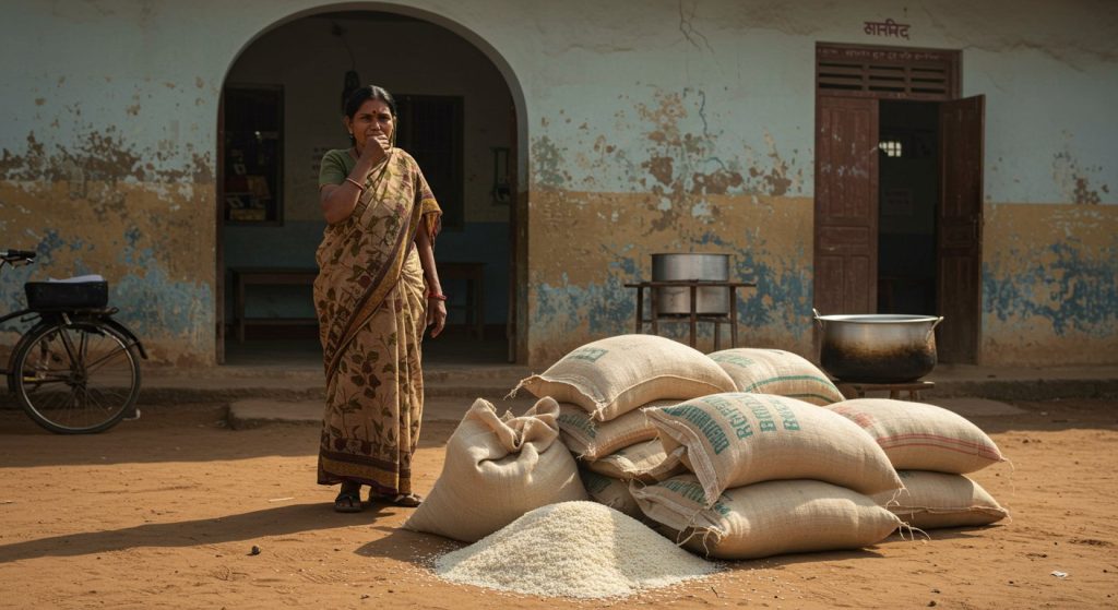 Unnao: Headteacher Suspended for Selling Mid-Day Meal Rice; Viral Video Sparks Outrage