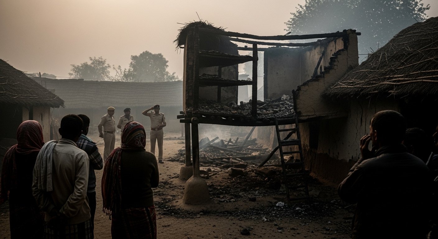 यूपी का खौफनाक कांड: छह लाशें, एक गांव और ढेरों सवाल! टांड पर जिंदा जले दंपती-बेटियां, पुलिस खुलासे में फेल