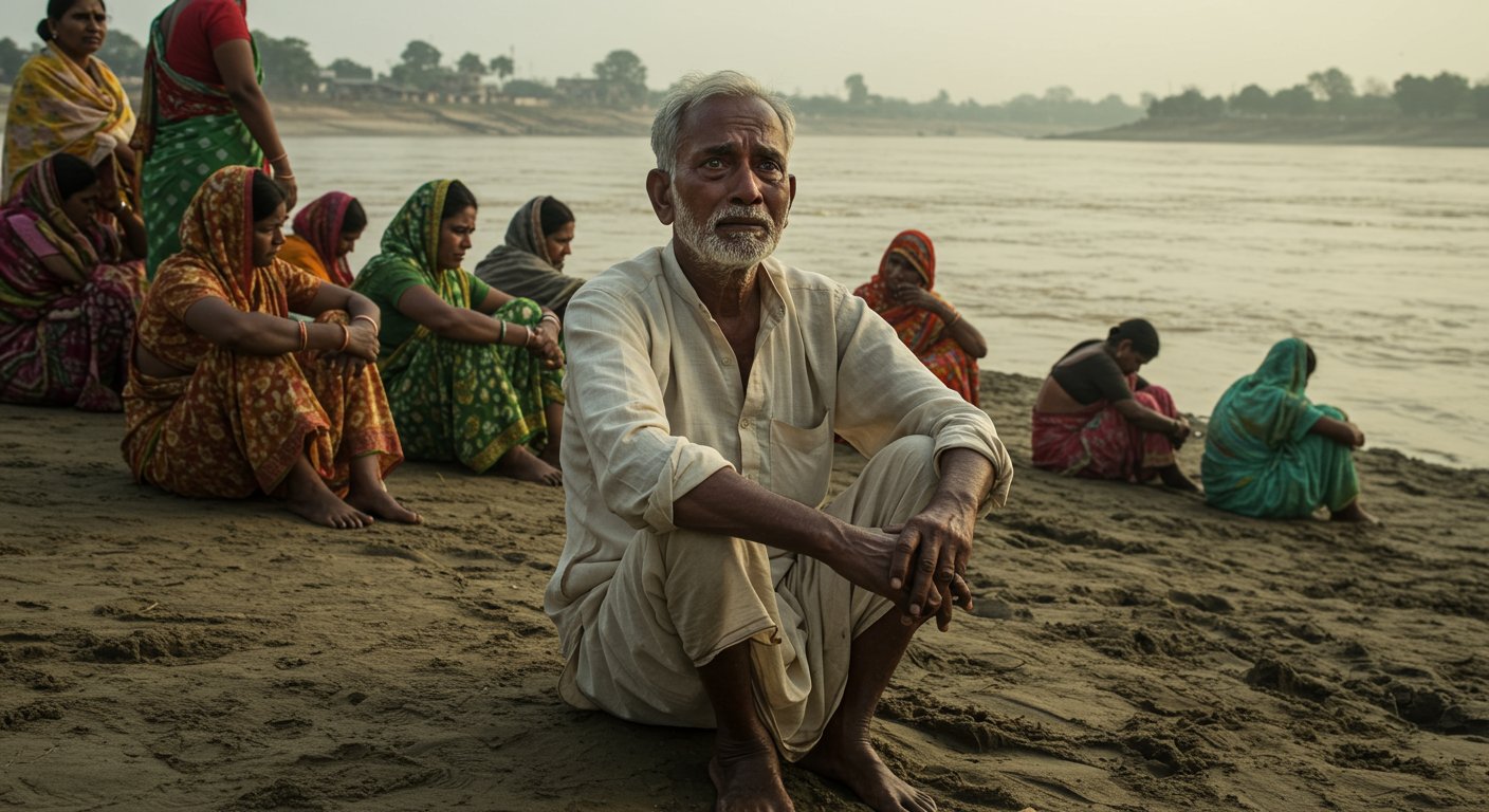 उटंगन नदी हादसा: बेटे की तलाश में बूढ़े पिता की सूनी आँखें, बेसुध परिजनों का इंतजार